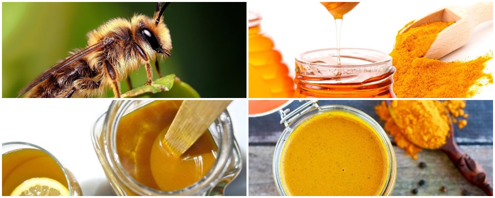 Remedio a base de miel de abeja y curcuma